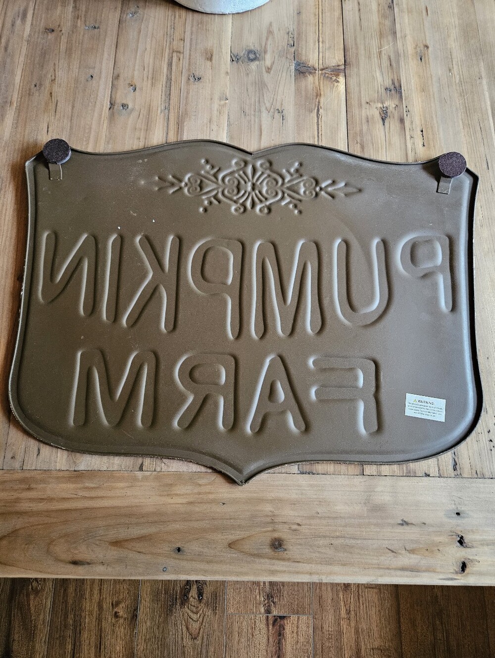 Metal Pumpkin Farm Wall Sign - Brown From Antique Farmhouse - Picture 3 of 8